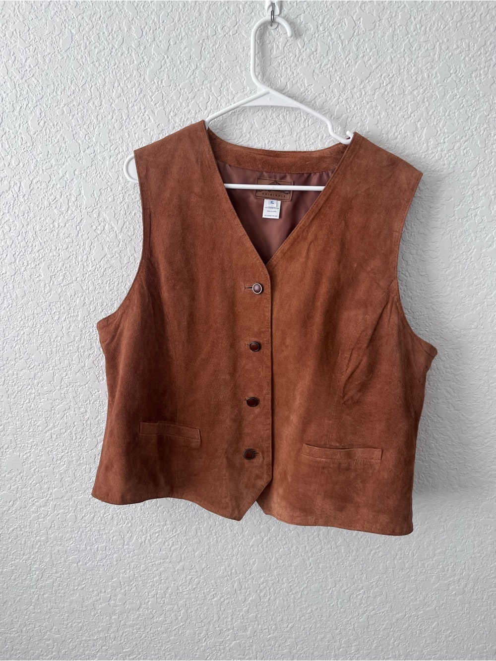 Pendleton Rust Brown Suede Button-Front Vest